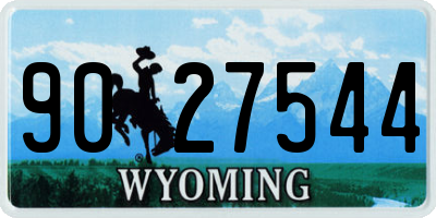 WY license plate 9027544