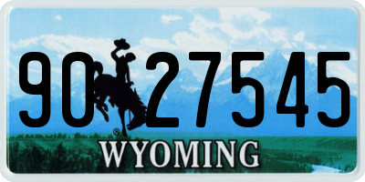 WY license plate 9027545