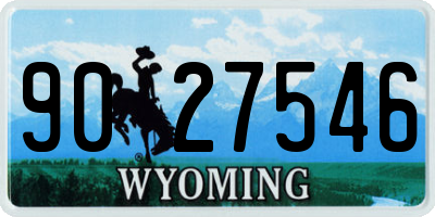 WY license plate 9027546