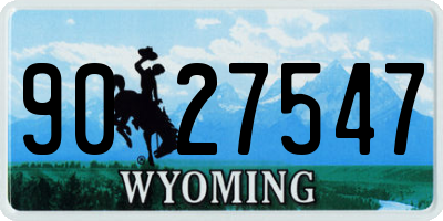 WY license plate 9027547