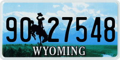 WY license plate 9027548