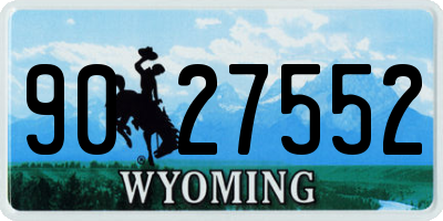 WY license plate 9027552