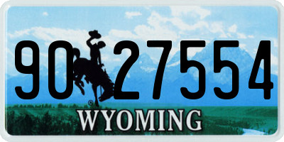 WY license plate 9027554