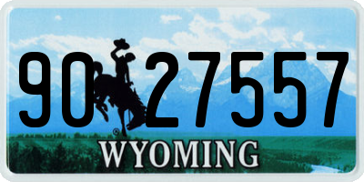 WY license plate 9027557
