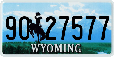 WY license plate 9027577