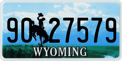 WY license plate 9027579