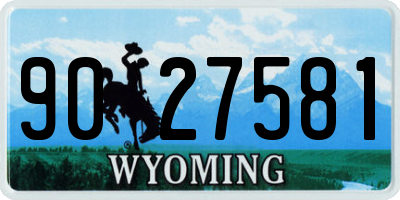 WY license plate 9027581
