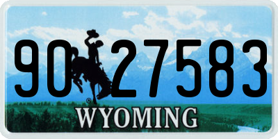 WY license plate 9027583