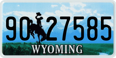 WY license plate 9027585
