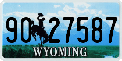 WY license plate 9027587