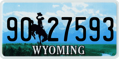 WY license plate 9027593