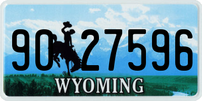 WY license plate 9027596