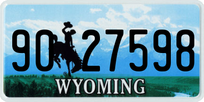 WY license plate 9027598