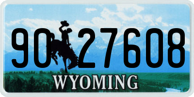 WY license plate 9027608