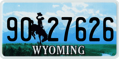 WY license plate 9027626