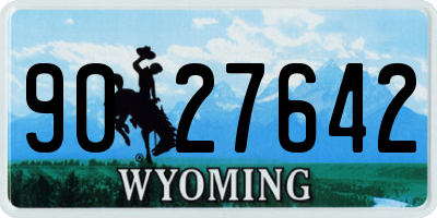 WY license plate 9027642