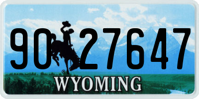 WY license plate 9027647