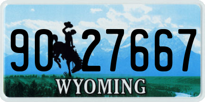WY license plate 9027667
