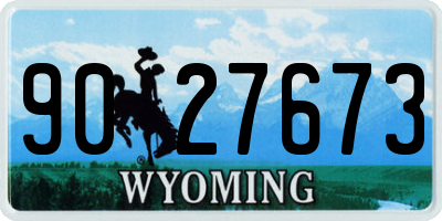 WY license plate 9027673