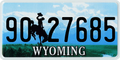 WY license plate 9027685