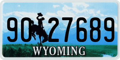 WY license plate 9027689