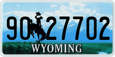 WY license plate 9027702