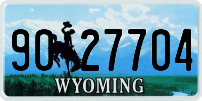 WY license plate 9027704