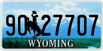 WY license plate 9027707