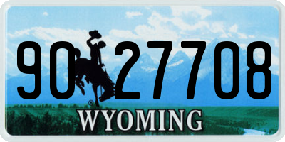 WY license plate 9027708