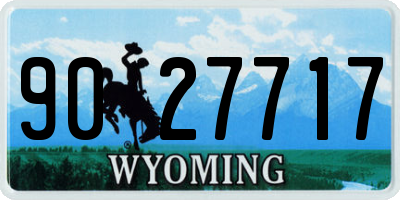 WY license plate 9027717