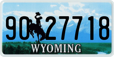 WY license plate 9027718