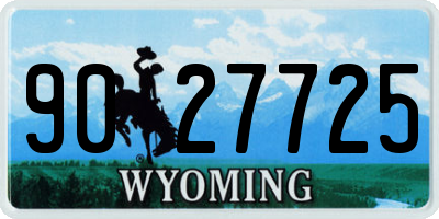 WY license plate 9027725