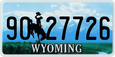 WY license plate 9027726