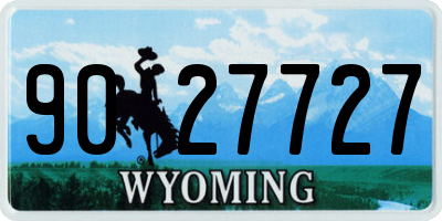 WY license plate 9027727