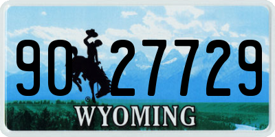 WY license plate 9027729
