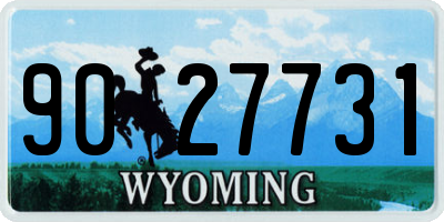 WY license plate 9027731