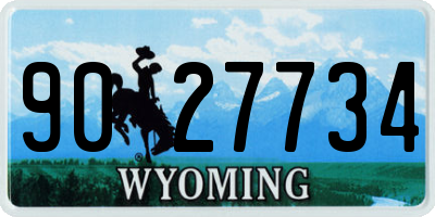 WY license plate 9027734