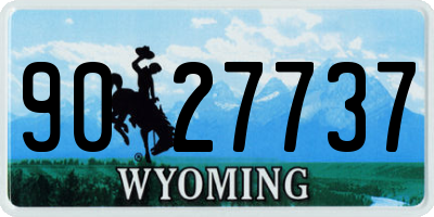 WY license plate 9027737