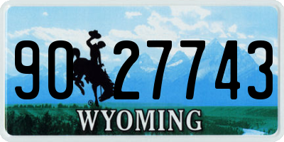 WY license plate 9027743