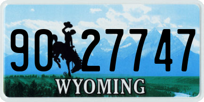 WY license plate 9027747