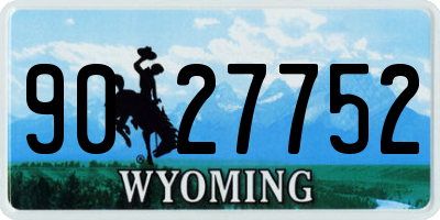 WY license plate 9027752