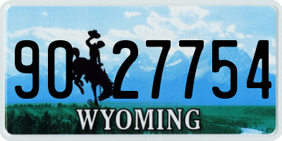 WY license plate 9027754