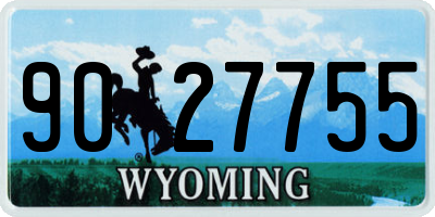 WY license plate 9027755