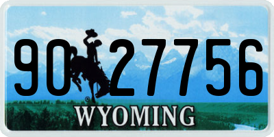 WY license plate 9027756