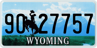 WY license plate 9027757