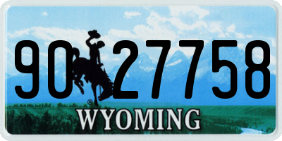 WY license plate 9027758
