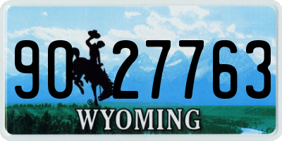 WY license plate 9027763