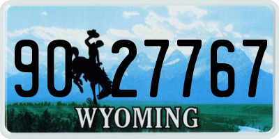 WY license plate 9027767