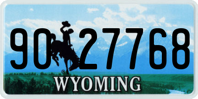 WY license plate 9027768