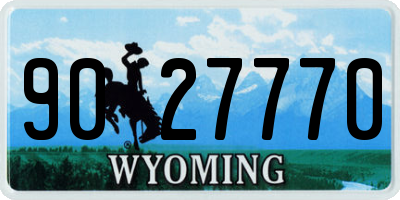 WY license plate 9027770